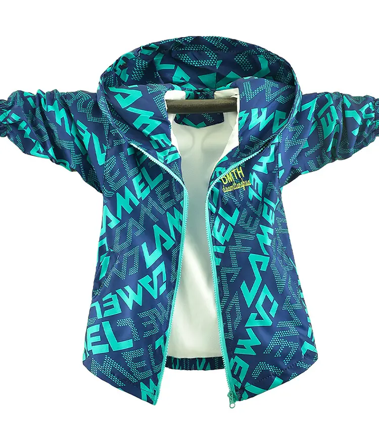 Boys' Blue Printed Mid-Autumn Coat 2025 — feature 4