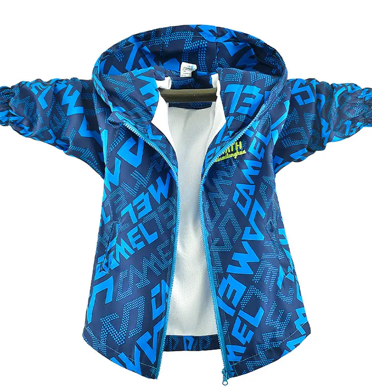 Boys' Blue Printed Mid-Autumn Coat 2025 — feature 5