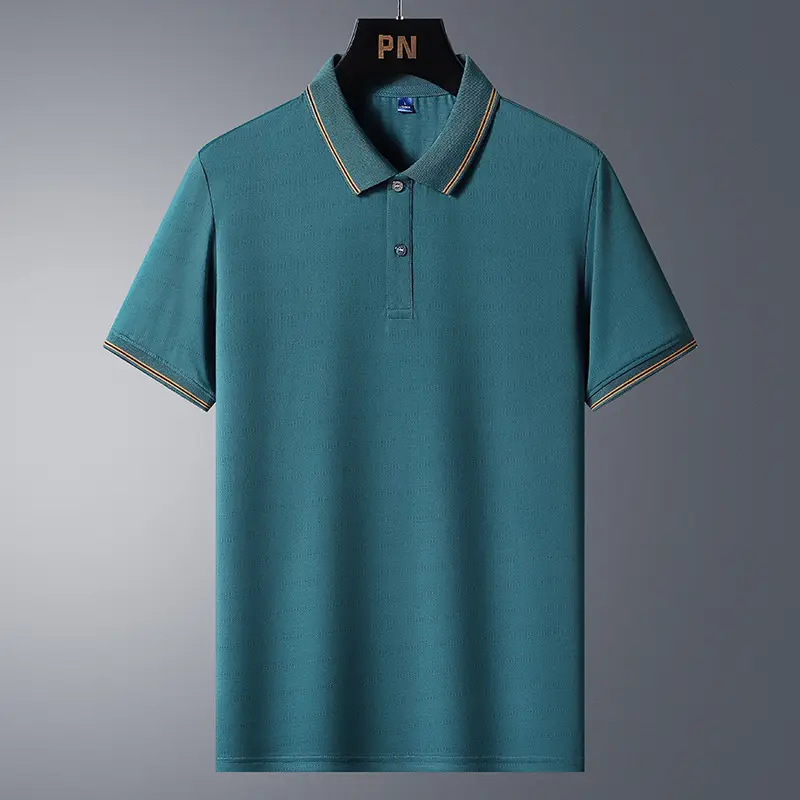 Men's White Polo Shirt with Grey Side Stripes - Image 10