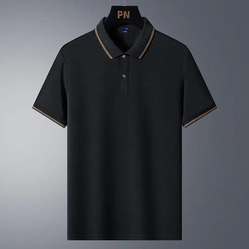 Men's White Polo Shirt with Grey Side Stripes - Image 11