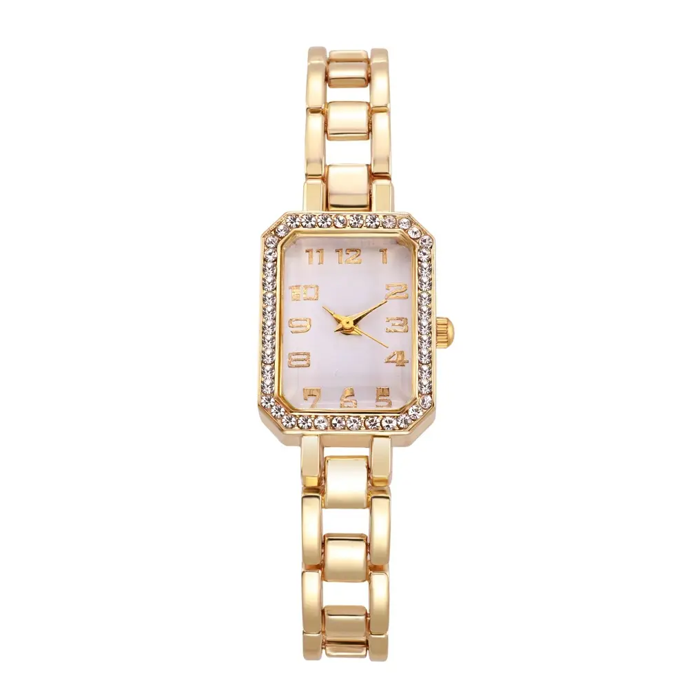 Ladies Rose Gold Rhinestone Watch with Diamond Bracelet - Image 8