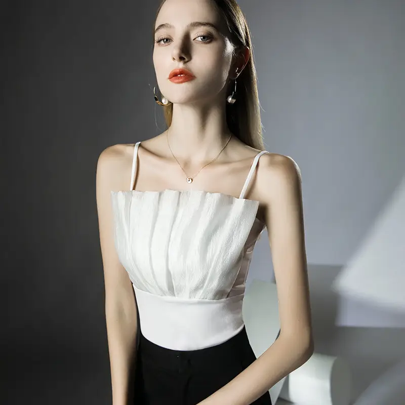 Black Strappy Top for Women Summer Wear - Image 2