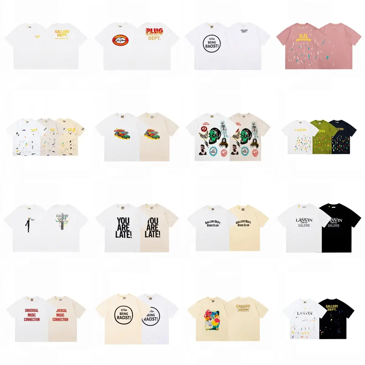 GALLERY DEPT Retro Skull Print T-Straps White