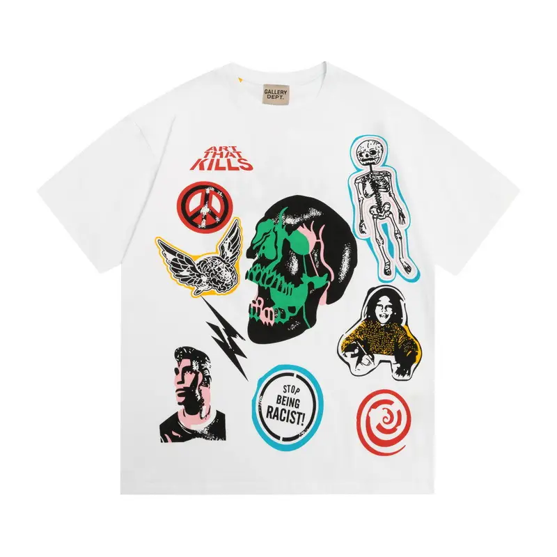 GALLERY DEPT Retro Skull Print T-Straps White