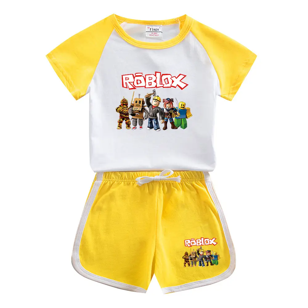 Roblox Boys Cotton Shorts Set Yellow White 2023 - Image 12