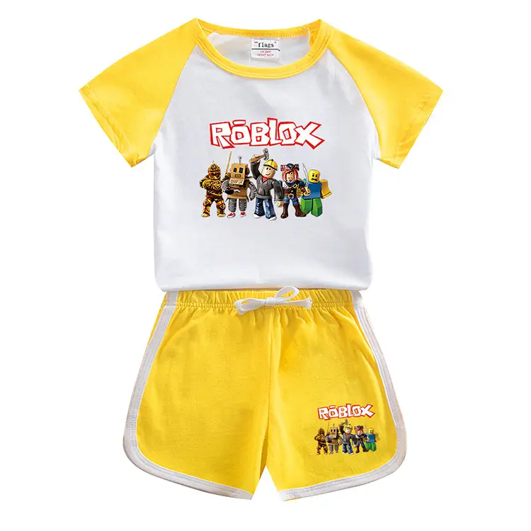 Roblox Boys Cotton Shorts Set Yellow White 2023 — feature 5