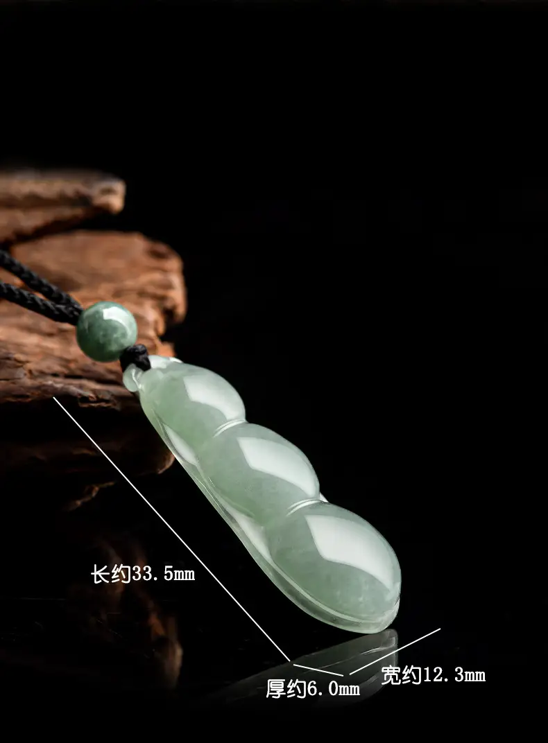 Natural Jade Oil Green Bean Pendant for Men Women — feature 6