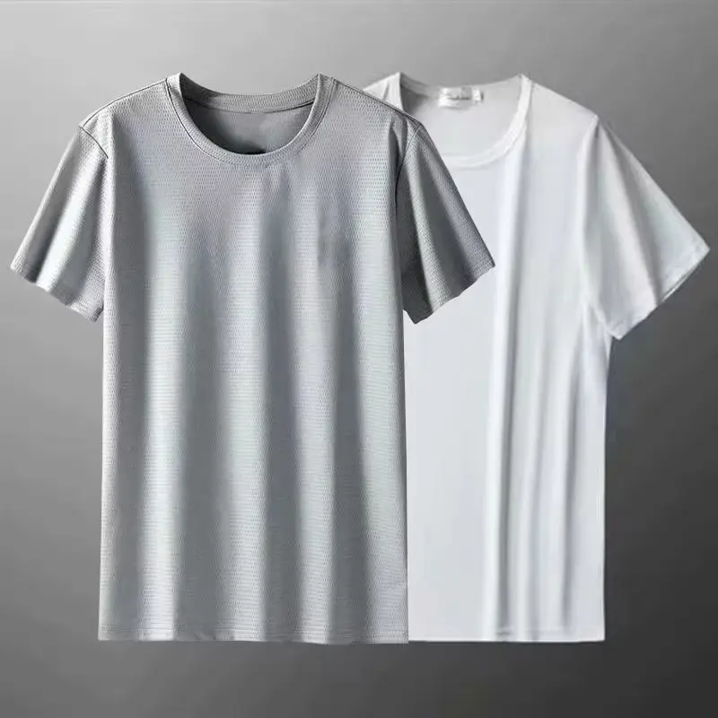 Men Black Ice Silk Sweat T-Shirt Short Sleeve — feature 12