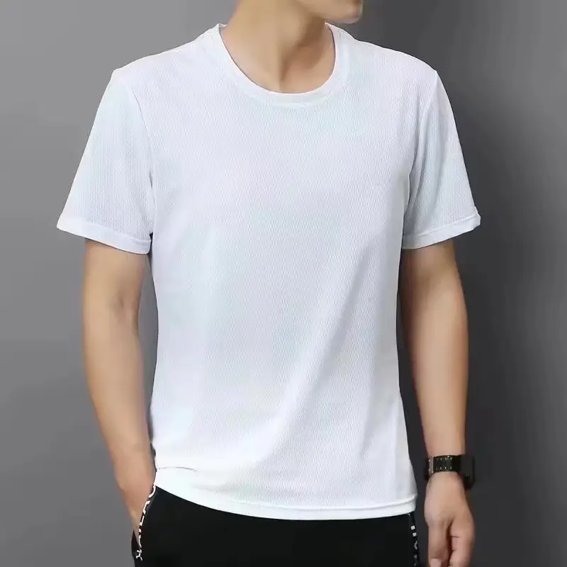 Men Black Ice Silk Sweat T-Shirt Short Sleeve — feature 16
