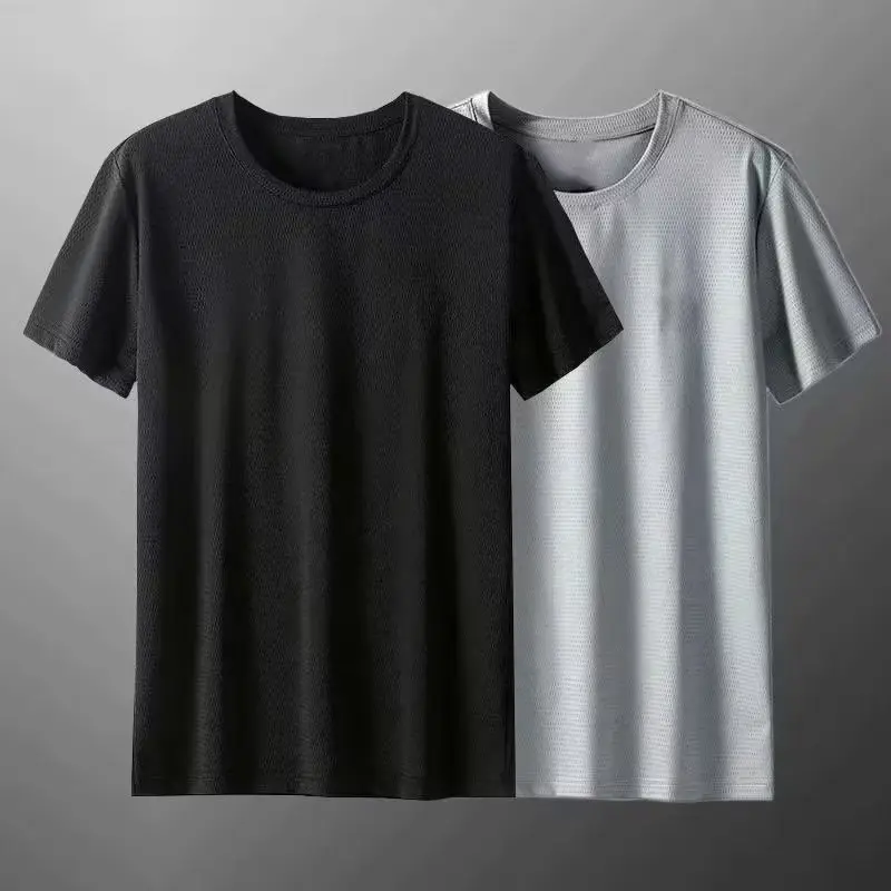 Men Black Ice Silk Sweat T-Shirt Short Sleeve — feature 8