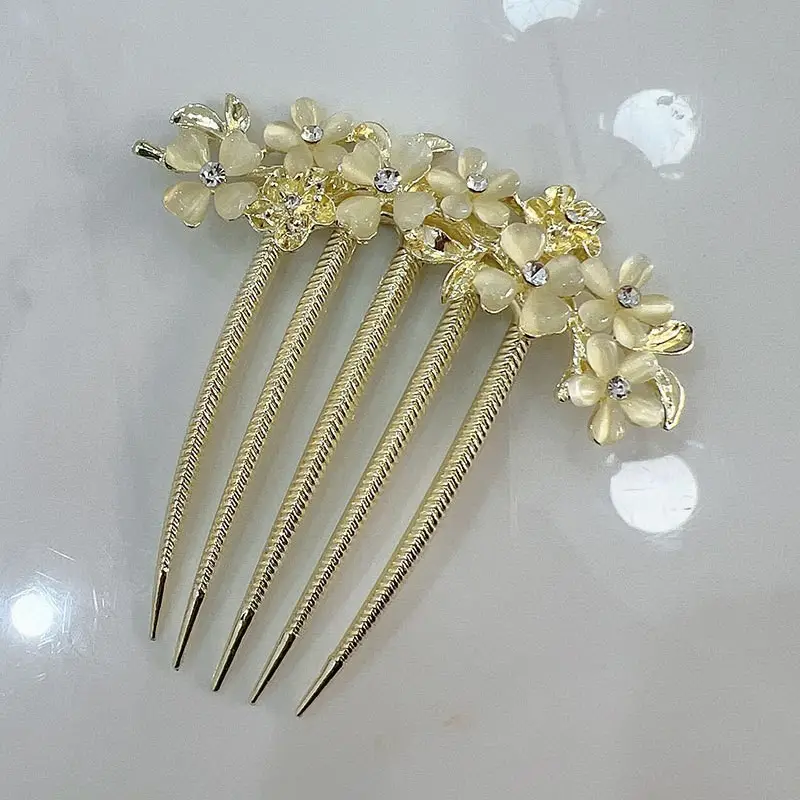 Gold Rhinestone Hair Combs for Women - Image 9