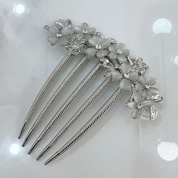 Gold Rhinestone Hair Combs for Women - Image 2