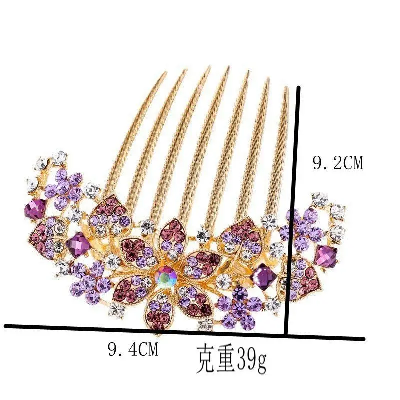 Gold Rhinestone Hair Combs for Women - Image 5