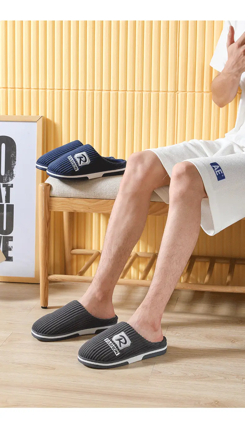 Winter Large Size Cotton Slippers for Men, Indoor Non-Slip Simple Warm Cotton Slippers, Wholesale Dropshipping, Thick Sole — feature 14