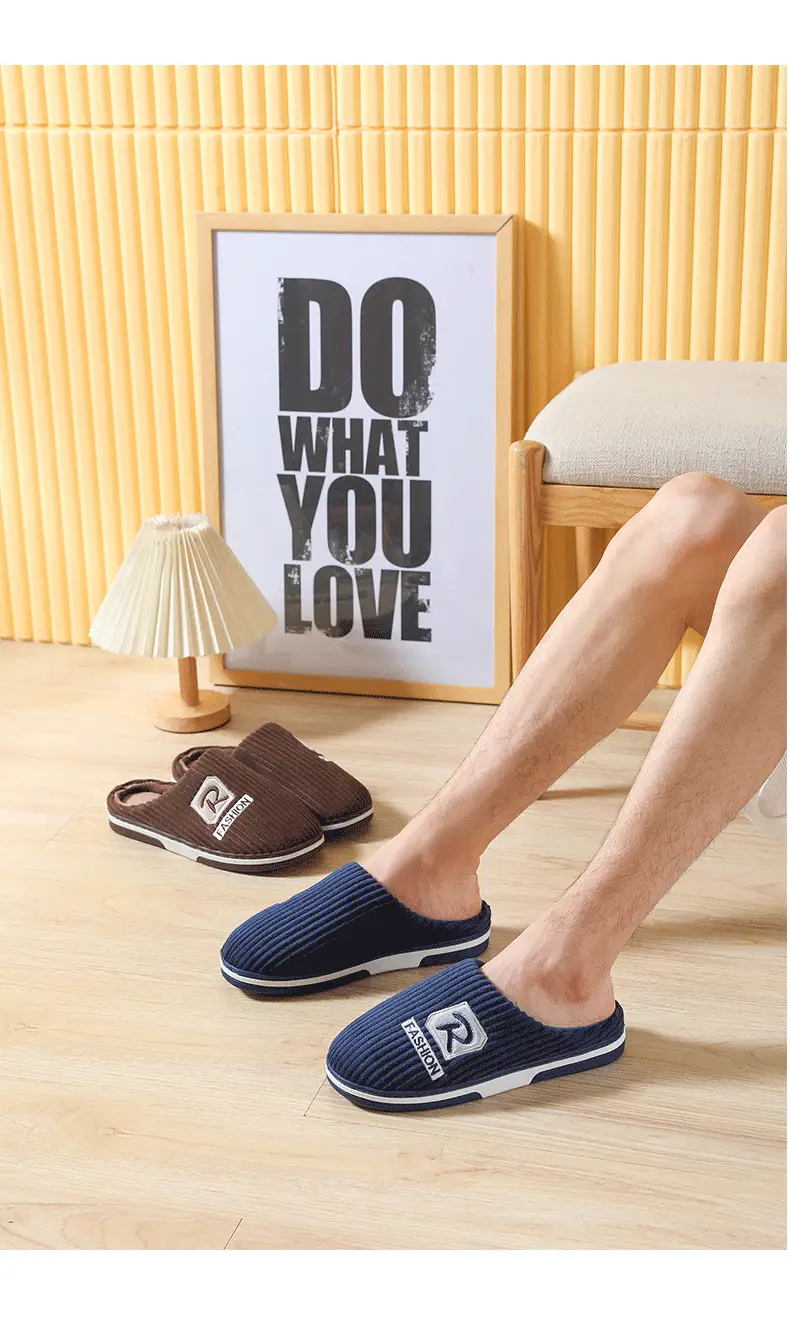 Winter Large Size Cotton Slippers for Men, Indoor Non-Slip Simple Warm Cotton Slippers, Wholesale Dropshipping, Thick Sole — feature 15