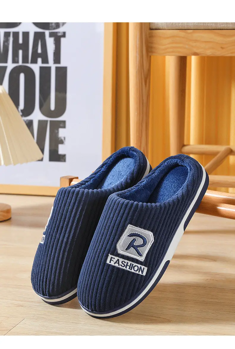 Winter Large Size Cotton Slippers for Men, Indoor Non-Slip Simple Warm Cotton Slippers, Wholesale Dropshipping, Thick Sole — feature 16
