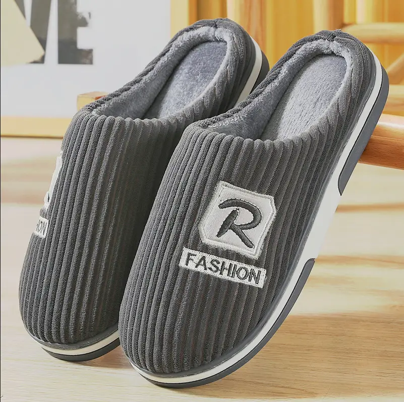 Winter Large Size Cotton Slippers for Men, Indoor Non-Slip Simple Warm Cotton Slippers, Wholesale Dropshipping, Thick Sole - Image 2