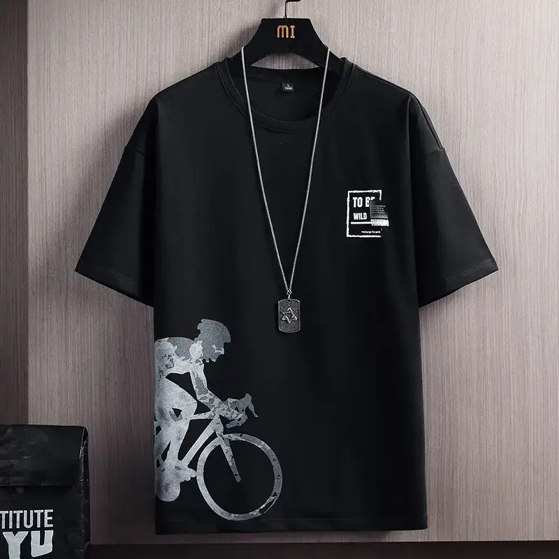 Men White Graphic T-Shirt Summer 2023 Loose Fit - Image 6