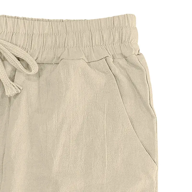 Men Linen Trousers Blue Loose Casual Straight Pants — feature 21