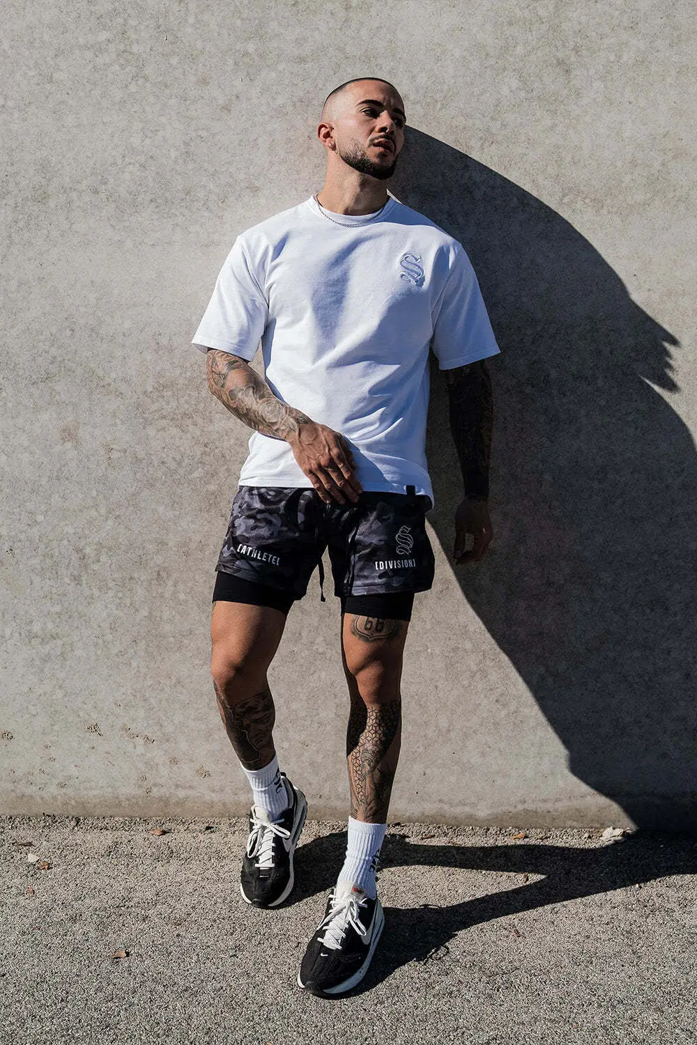 Men's Blue Camo Drawstring Shorts Athletic Wear — feature 27