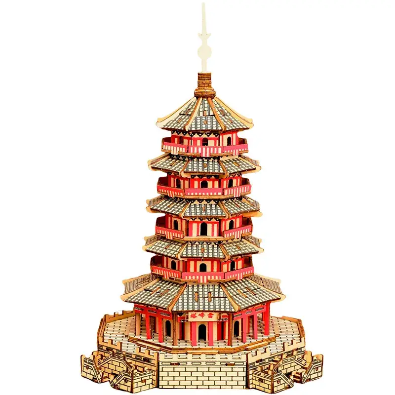 Chinese Wooden 3D Puzzle Tower Toy 331 PCS - Image 58