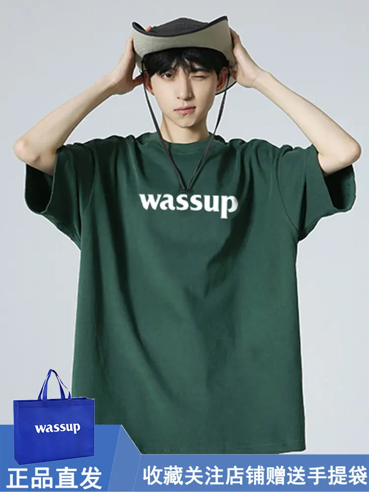 WASSUP HEODS Dark Green T-Shirt Men Women Heavy Cotton Loose - Image 11