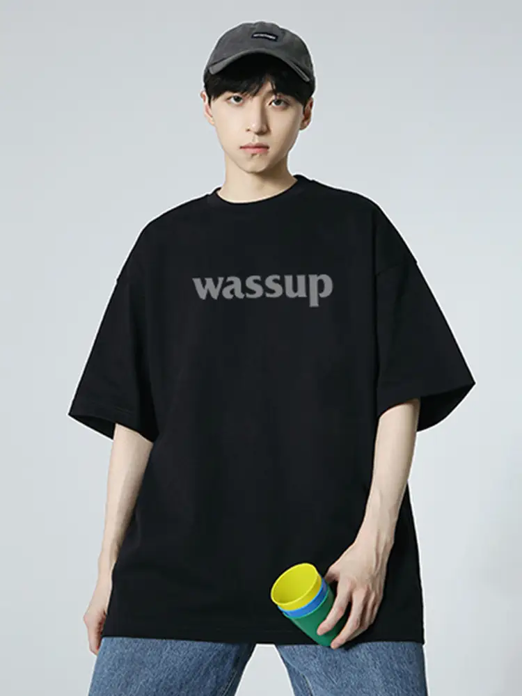 WASSUP HEODS Dark Green T-Shirt Men Women Heavy Cotton Loose - Image 12