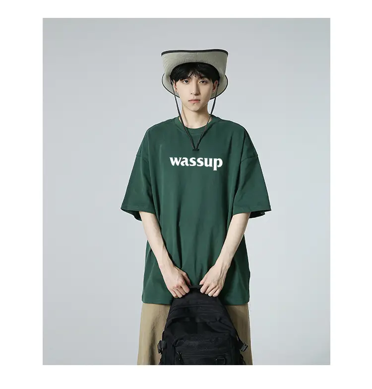 WASSUP HEODS Dark Green T-Shirt Men Women Heavy Cotton Loose — feature 2