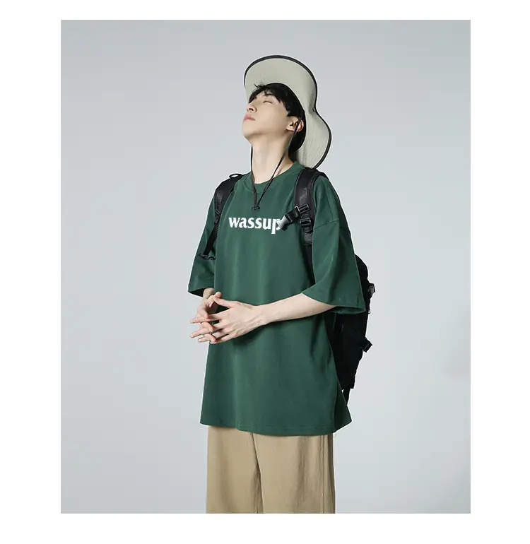 WASSUP HEODS Dark Green T-Shirt Men Women Heavy Cotton Loose — feature 5