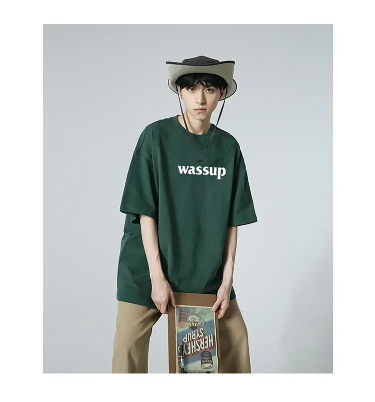 WASSUP HEODS Dark Green T-Shirt Men Women Heavy Cotton Loose — feature 6