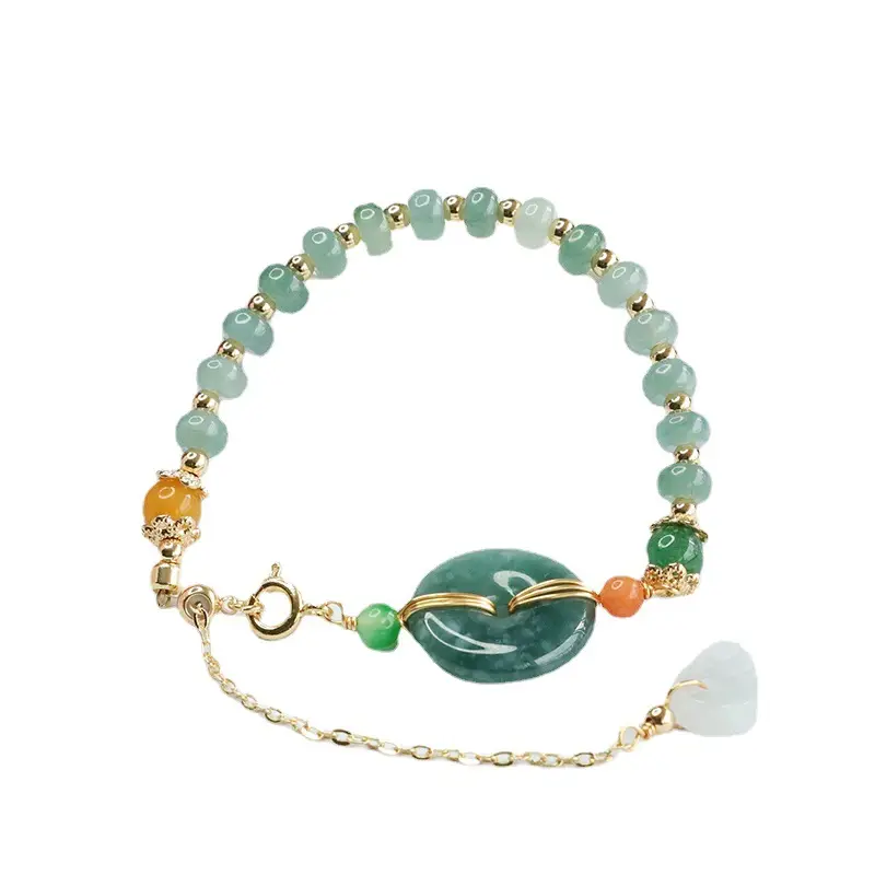 Guan Yu Jadeite Blue Bracelet with Safety Buckle - Image 6