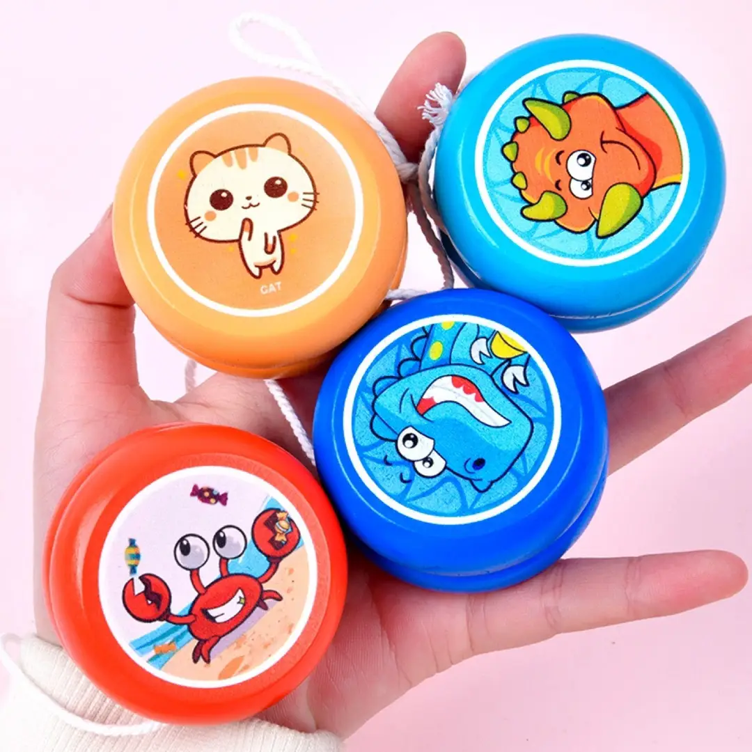 Yo-Yo wooden New entry wooden yo-yo cartoon animal Swing Yo-Yo kindergarten wooden toys