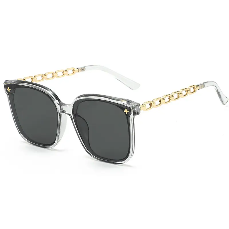 Women's Anti-UV Metal Sunglasses Cream White