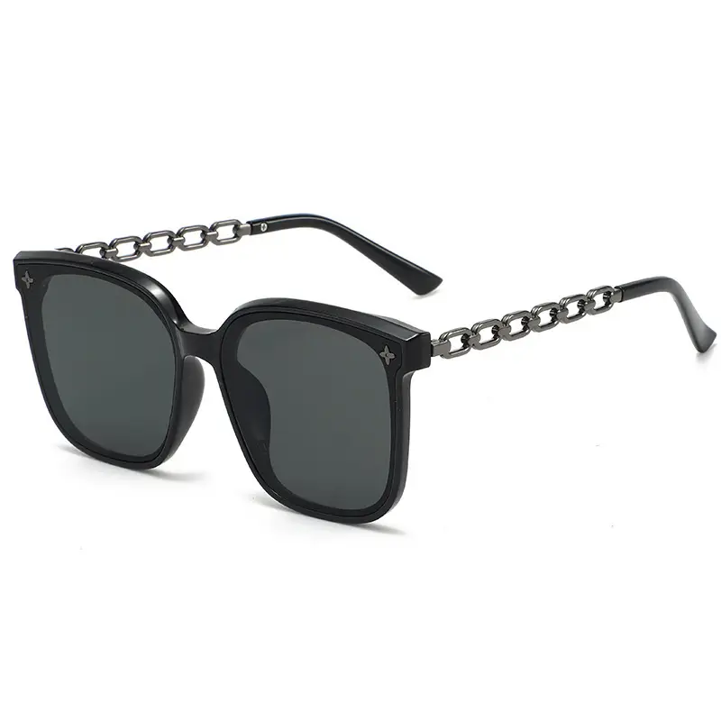 Women's Anti-UV Metal Sunglasses Cream White