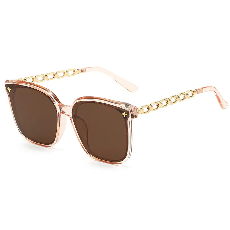 Women's Anti-UV Metal Sunglasses Cream White