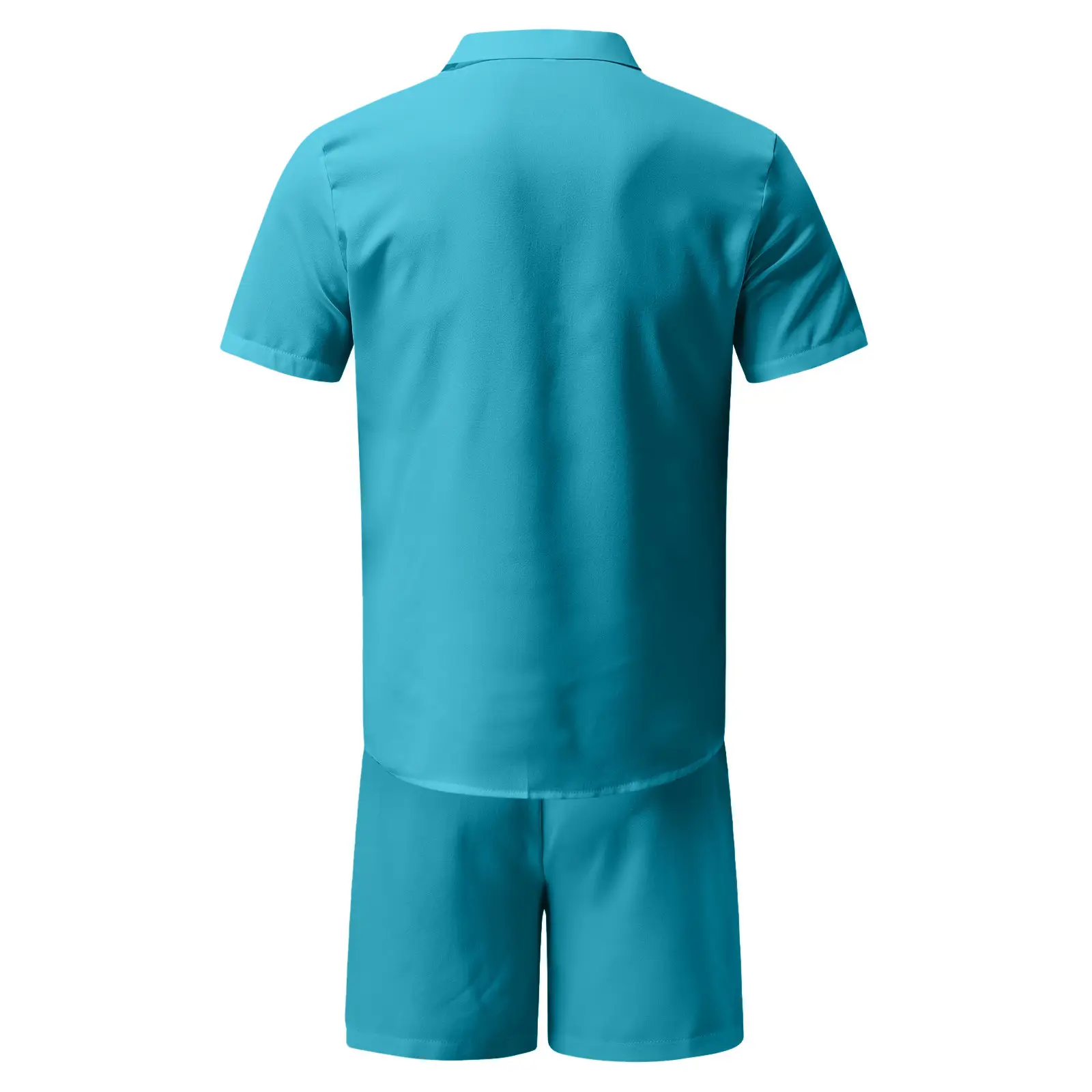 Men's Blue Hawaiian Short Sleeve Shirt & Shorts Set — feature 6