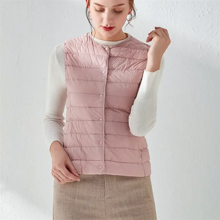 Women's Lightweight White Duck Down Vest Warm Slim Fit - Image 12