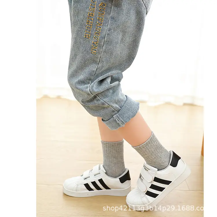 Black Cotton Tube Socks for Boys Girls Large — feature 10