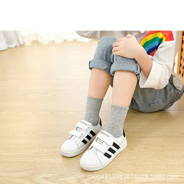 Black Cotton Tube Socks for Boys Girls Large — feature 12