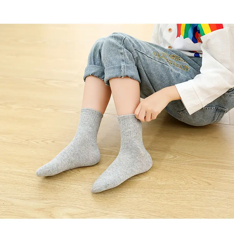 Black Cotton Tube Socks for Boys Girls Large — feature 13