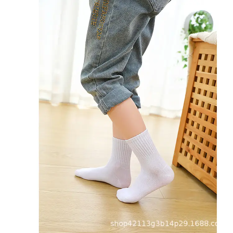 Black Cotton Tube Socks for Boys Girls Large — feature 14