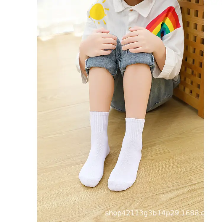 Black Cotton Tube Socks for Boys Girls Large — feature 15