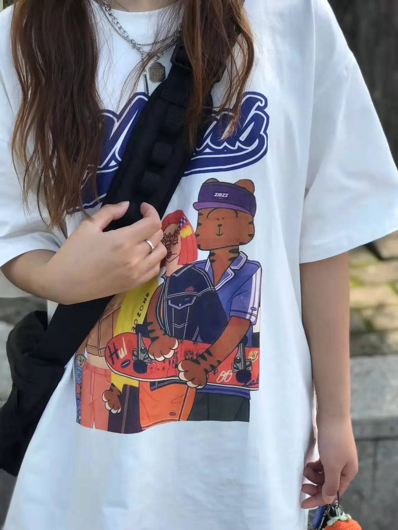 Women American Style Retro Print T-Shirt Loose Oversize Summer — feature 2