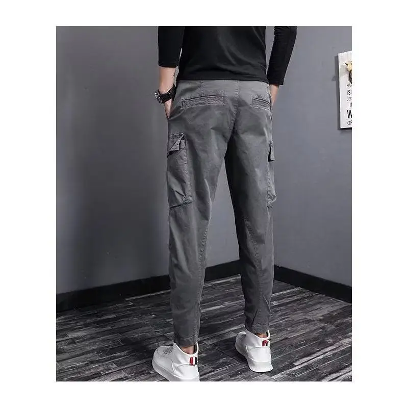 Men Slim Fit Korean Style Pants Black Ankle Tied — feature 5
