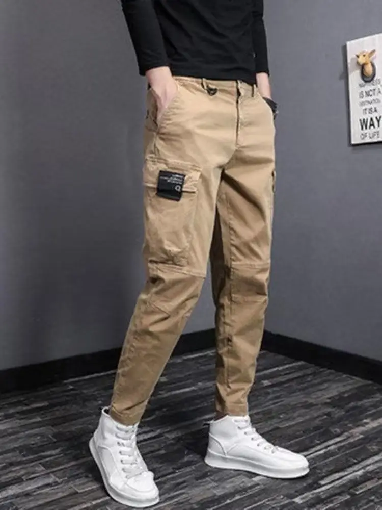Men Slim Fit Korean Style Pants Black Ankle Tied — feature 7