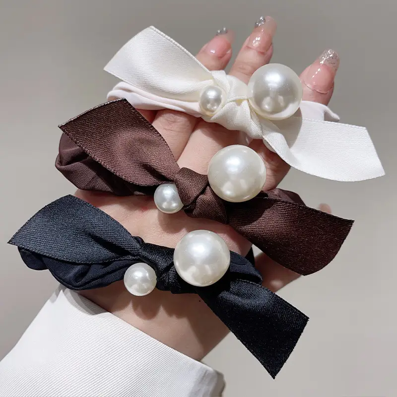 Black Pearl Hair Scrunchie for Women Summer 2023 - Image 7