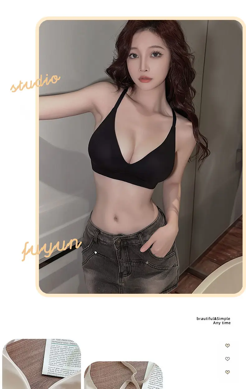 Expanded Seamless Intimates for Women with Small Breasts, Push-Up, Large U-Shaped Cross-Over Back-Beautiful Summer Thin Invisible Backless Bra — feature 11