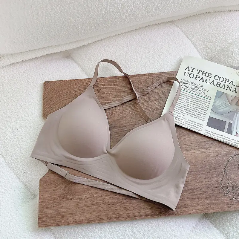Expanded Seamless Intimates for Women with Small Breasts, Push-Up, Large U-Shaped Cross-Over Back-Beautiful Summer Thin Invisible Backless Bra