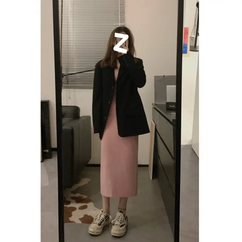 Pink Sleeveless Vest Dress with Long Skirt 2025 - Image 6