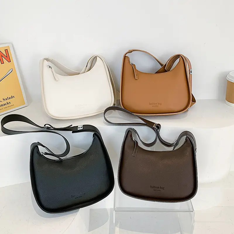 Black Retro Underarm Bag for Women 2026